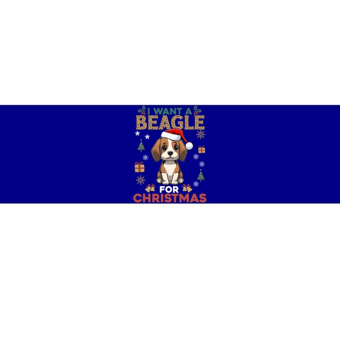 I Want A Beagle For Christmas Cute Dog Lover Family Pajama Meaningful Gift Bumper Sticker