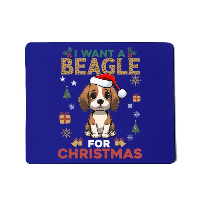 I Want A Beagle For Christmas Cute Dog Lover Family Pajama Meaningful Gift Mousepad