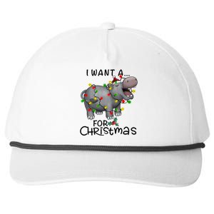 I Want A Hippopotamus For Christmas Cute Hippopotamus Lover Snapback Five-Panel Rope Hat