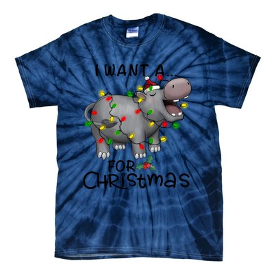 I Want A Hippopotamus For Christmas Cute Hippopotamus Lover Tie-Dye T-Shirt