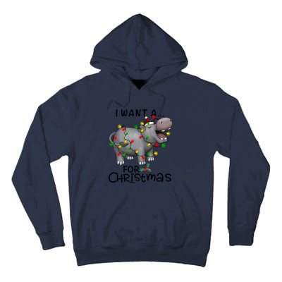 I Want A Hippopotamus For Christmas Cute Hippopotamus Lover Tall Hoodie