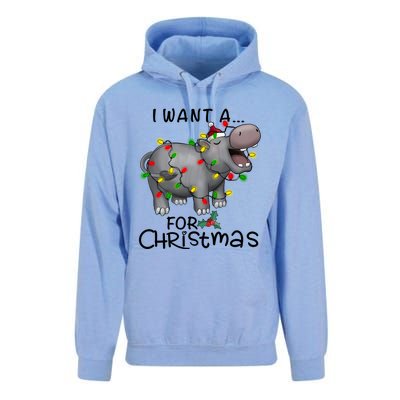 I Want A Hippopotamus For Christmas Cute Hippopotamus Lover Unisex Surf Hoodie