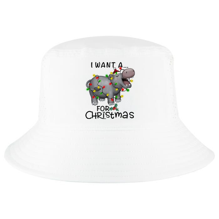 I Want A Hippopotamus For Christmas Cute Hippopotamus Lover Cool Comfort Performance Bucket Hat