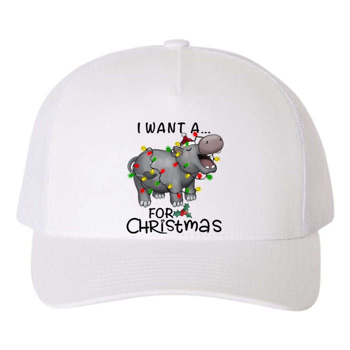 I Want A Hippopotamus For Christmas Cute Hippopotamus Lover Yupoong Adult 5-Panel Trucker Hat