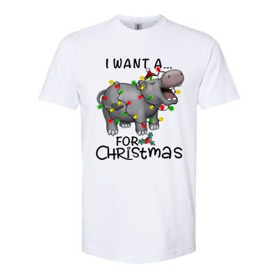 I Want A Hippopotamus For Christmas Cute Hippopotamus Lover Softstyle CVC T-Shirt