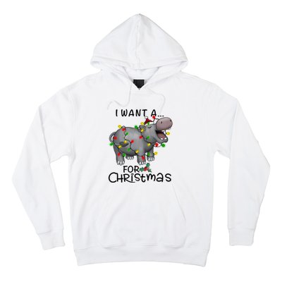 I Want A Hippopotamus For Christmas Cute Hippopotamus Lover Hoodie