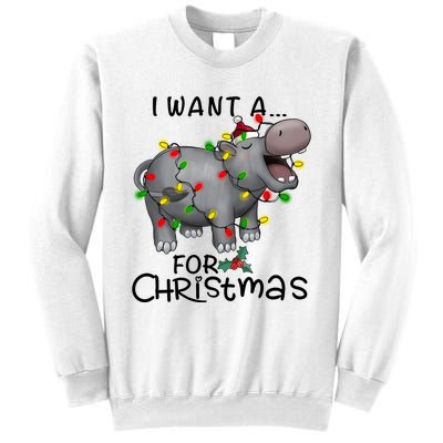 I Want A Hippopotamus For Christmas Cute Hippopotamus Lover Sweatshirt