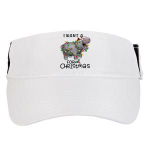 I Want A Hippopotamus For Christmas Cute Hippopotamus Lover Adult Drive Performance Visor