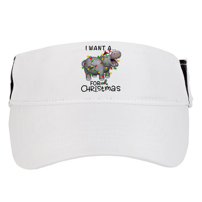 I Want A Hippopotamus For Christmas Cute Hippopotamus Lover Adult Drive Performance Visor