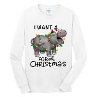 I Want A Hippopotamus For Christmas Cute Hippopotamus Lover Tall Long Sleeve T-Shirt