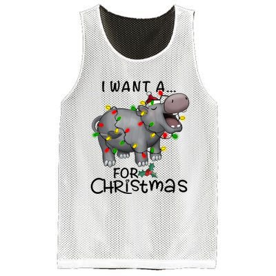 I Want A Hippopotamus For Christmas Cute Hippopotamus Lover Mesh Reversible Basketball Jersey Tank