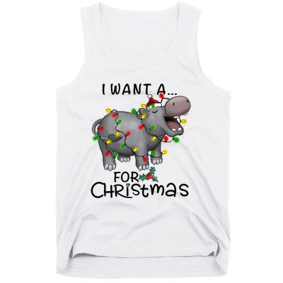 I Want A Hippopotamus For Christmas Cute Hippopotamus Lover Tank Top