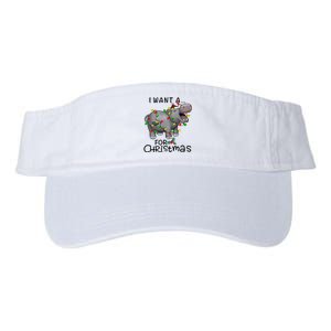 I Want A Hippopotamus For Christmas Cute Hippopotamus Lover Valucap Bio-Washed Visor