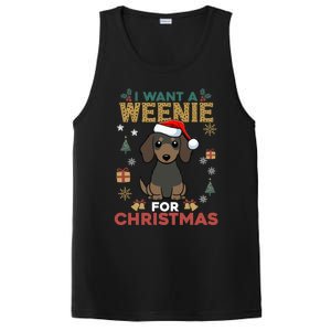 I Want A Weenie For Christmas Dachshund Dog Lovers Pajama Gift PosiCharge Competitor Tank