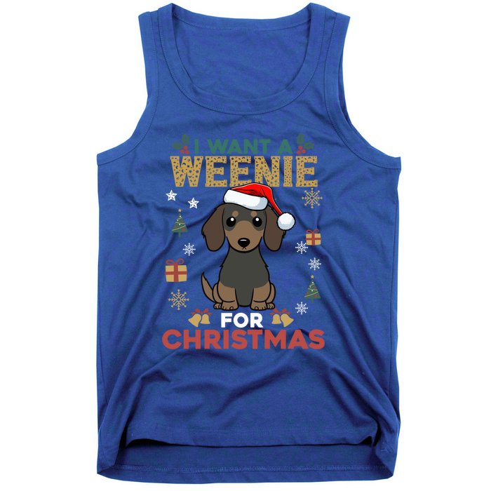 I Want A Weenie For Christmas Dachshund Dog Lovers Pajama Gift Tank Top