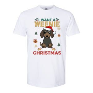 I Want A Weenie For Christmas Dachshund Dog Lovers Pajama Gift Softstyle CVC T-Shirt