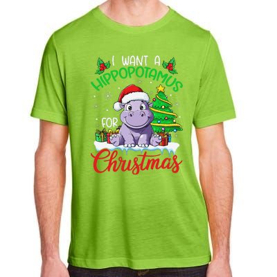 I Want A Hippopotamus For Christmas Xmas Hippo Lover Funny Adult ChromaSoft Performance T-Shirt