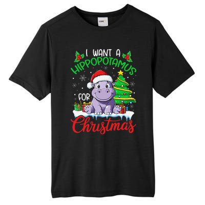 I Want A Hippopotamus For Christmas Xmas Hippo Lover Funny Tall Fusion ChromaSoft Performance T-Shirt