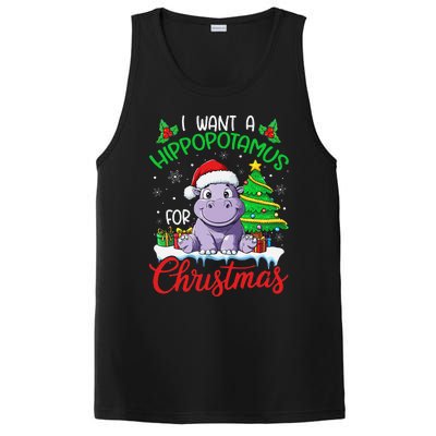 I Want A Hippopotamus For Christmas Xmas Hippo Lover Funny PosiCharge Competitor Tank