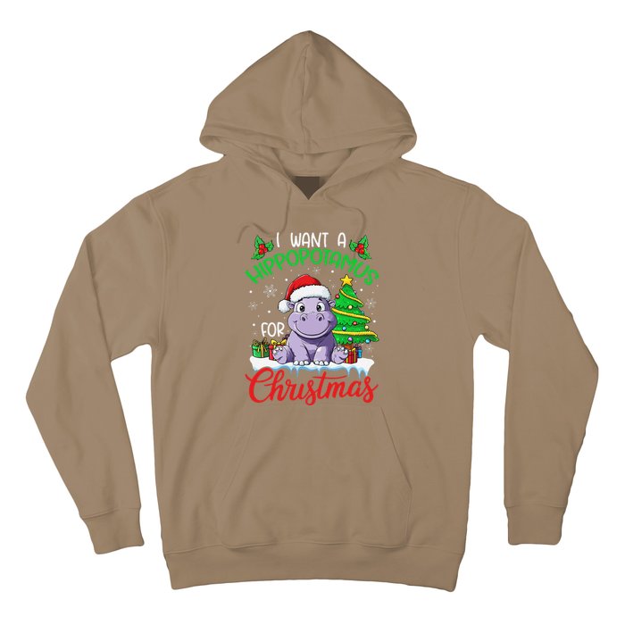 I Want A Hippopotamus For Christmas Xmas Hippo Lover Funny Hoodie