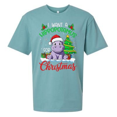 I Want A Hippopotamus For Christmas Xmas Hippo Lover Funny Sueded Cloud Jersey T-Shirt