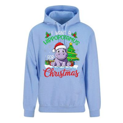 I Want A Hippopotamus For Christmas Xmas Hippo Lover Funny Unisex Surf Hoodie