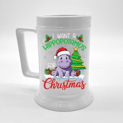 I Want A Hippopotamus For Christmas Xmas Hippo Lover Funny Beer Stein