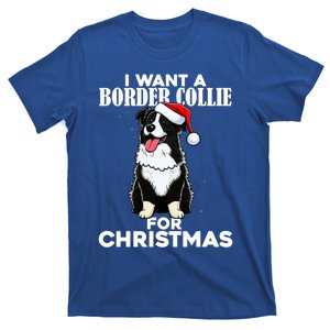 I Want A Border Collie For Christmas Cute Dog Lover Pajamas Gift T-Shirt