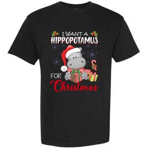 I Want A Hippopotamus For Christmas Xmas Hippo Garment-Dyed Heavyweight T-Shirt