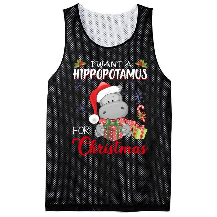 I Want A Hippopotamus For Christmas Xmas Hippo Mesh Reversible Basketball Jersey Tank