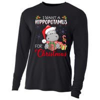 I Want A Hippopotamus For Christmas Xmas Hippo Cooling Performance Long Sleeve Crew