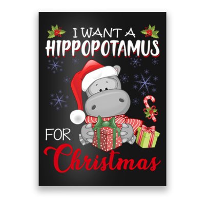 I Want A Hippopotamus For Christmas Xmas Hippo Poster