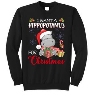 I Want A Hippopotamus For Christmas Xmas Hippo Tall Sweatshirt