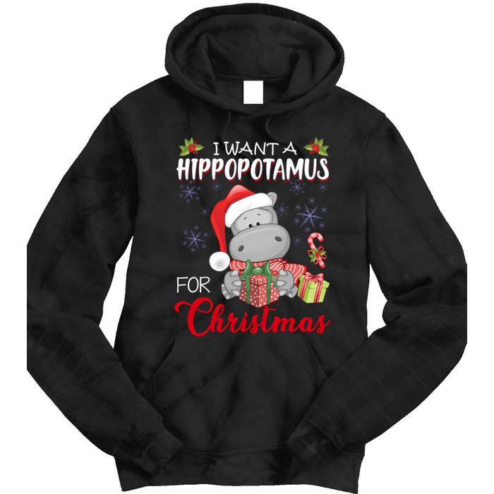 I Want A Hippopotamus For Christmas Xmas Hippo Tie Dye Hoodie