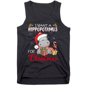 I Want A Hippopotamus For Christmas Xmas Hippo Tank Top