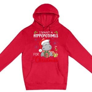 I Want A Hippopotamus For Christmas Xmas Hippo Premium Pullover Hoodie