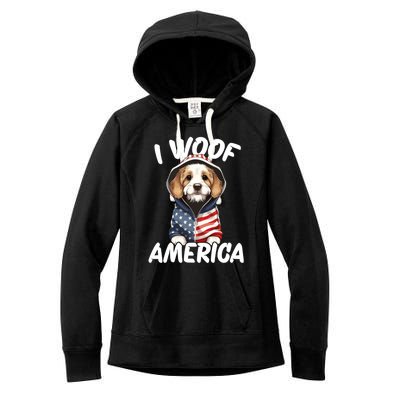 I Woof America Funny Gift Women's Fleece Hoodie