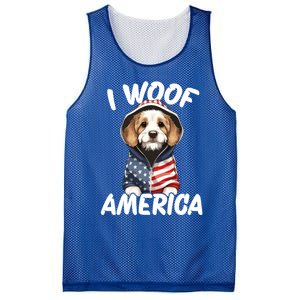 I Woof America Funny Gift Mesh Reversible Basketball Jersey Tank