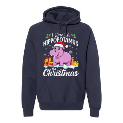 I Want A Hippopotamus For Christmas Xmas Hippo Premium Hoodie