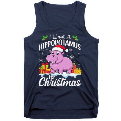 I Want A Hippopotamus For Christmas Xmas Hippo Tank Top