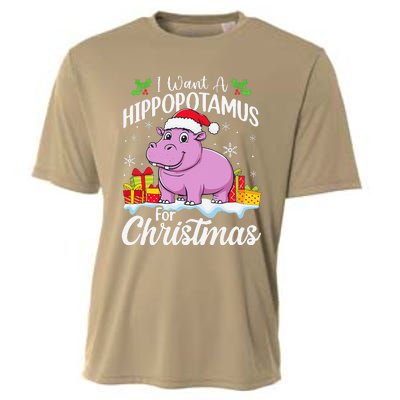 I Want A Hippopotamus For Christmas Xmas Hippo Cooling Performance Crew T-Shirt