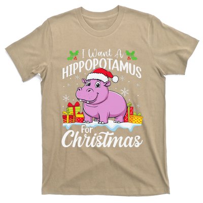 I Want A Hippopotamus For Christmas Xmas Hippo T-Shirt