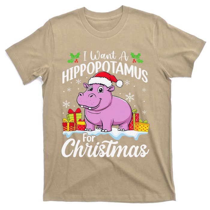 I Want A Hippopotamus For Christmas Xmas Hippo T-Shirt