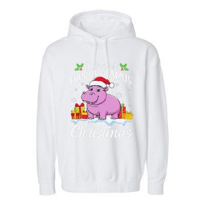 I Want A Hippopotamus For Christmas Xmas Hippo Garment-Dyed Fleece Hoodie