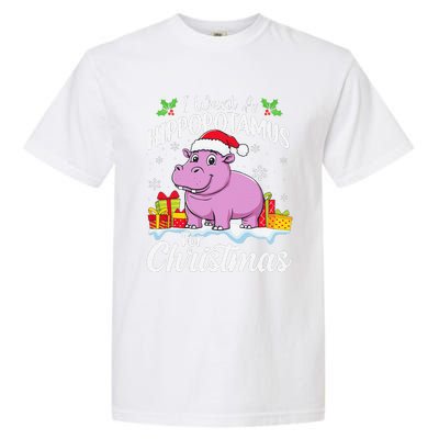 I Want A Hippopotamus For Christmas Xmas Hippo Garment-Dyed Heavyweight T-Shirt