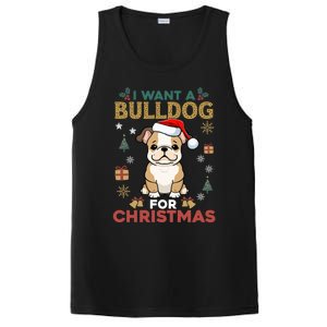 I Want A Bulldog For Christmas Cute Dog Lover Family Pajama Gift PosiCharge Competitor Tank