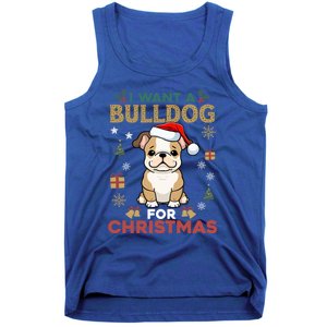 I Want A Bulldog For Christmas Cute Dog Lover Family Pajama Gift Tank Top