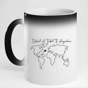 I Want A Ticket To Anywhere 11oz Black Color Changing Mug