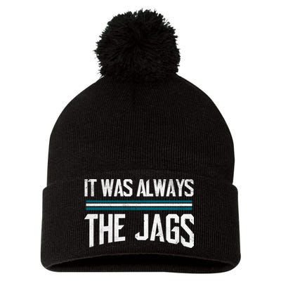 It Was Always The Jags Vintage Stripes Pom Pom 12in Knit Beanie
