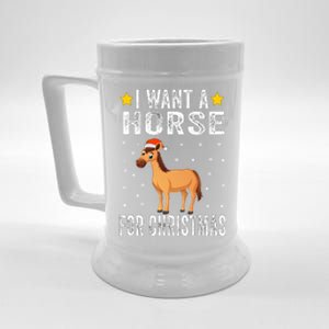 I Want A Horse For Christmas Horse Cute Gift Pajamas Gift Beer Stein